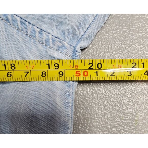 Anthropologie Cloth & Stone Womens S Chambray Two Tone Lyocell Button Up Shirt - Picture 6 of 9